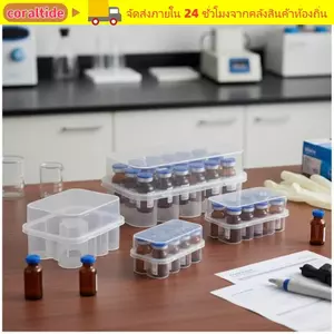 Hộp đựng lọ CORALTIDE, Hộp đựng ống siêu nhỏ 2 / 10 / 24 khe, Hộp đựng ống đông bằng nhựa có thể xếp chồng lên nhau 3 / 5 / 7 / 10mL Hộp đựng tủ lạnh