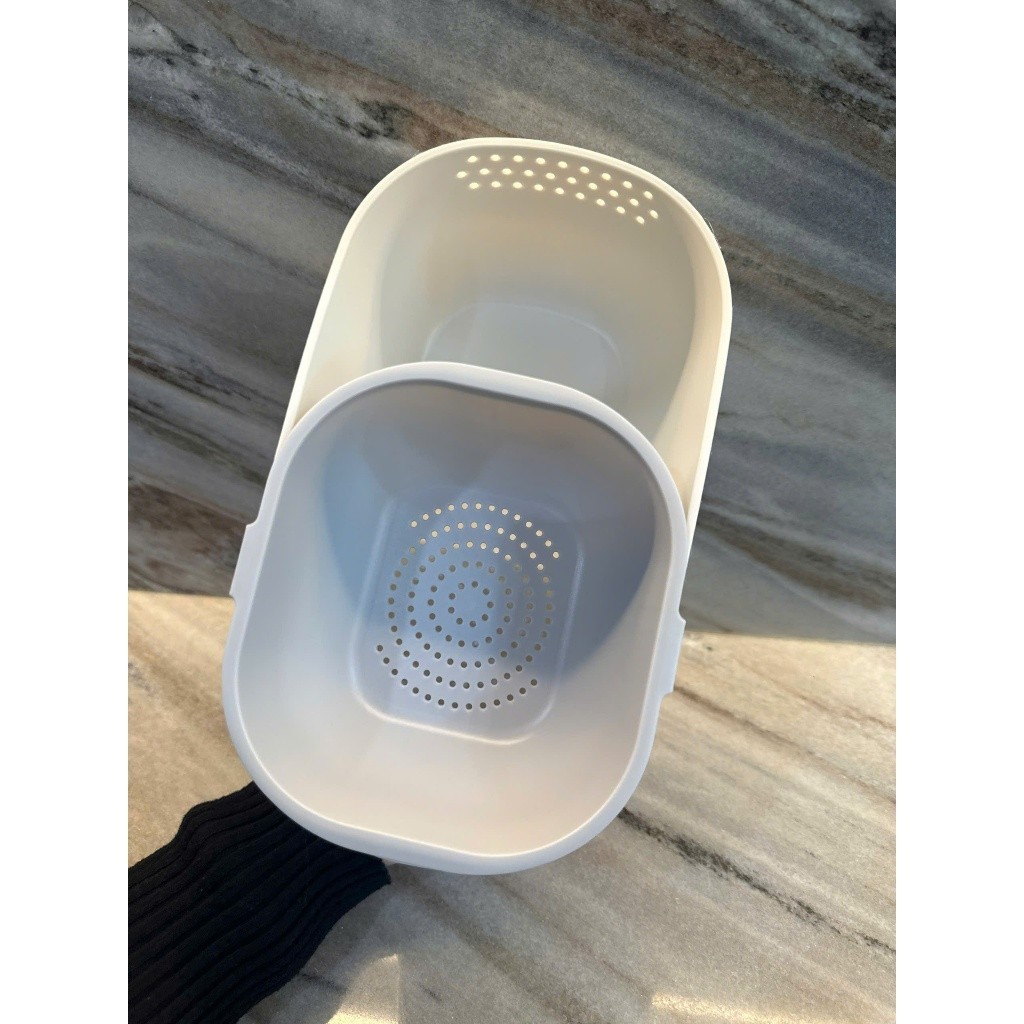 Hộp Đựng Đồ Ăn Vặt HomeMate 2 Tầng Có Lỗ Thoát Nước, Rổ Đựng Trái Cây Snack Thông Minh Nhỏ Gọn