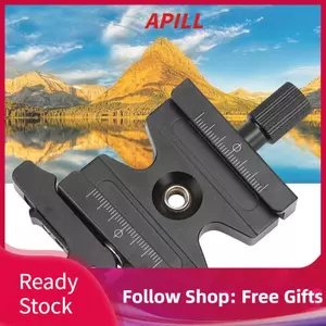 Apill GOWENIC Tấm phát hành nhanh Kẹp 50mm Đầu bi có thể điều chỉnh Khóa kép 3/8in & 1/4in Vít chuyển đổi tương thích cho ArcaTripodMonopod