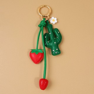 Hoàn Hảo Ngọt Ngào Trái Cây Chìa Khóa Charm Chất Liệu PU Dâu Xương Rồng Trang Trí Mặt Dây Chuyền Xương Rồng Ngọt Hoàn Hảo Cho Trường Học Offic