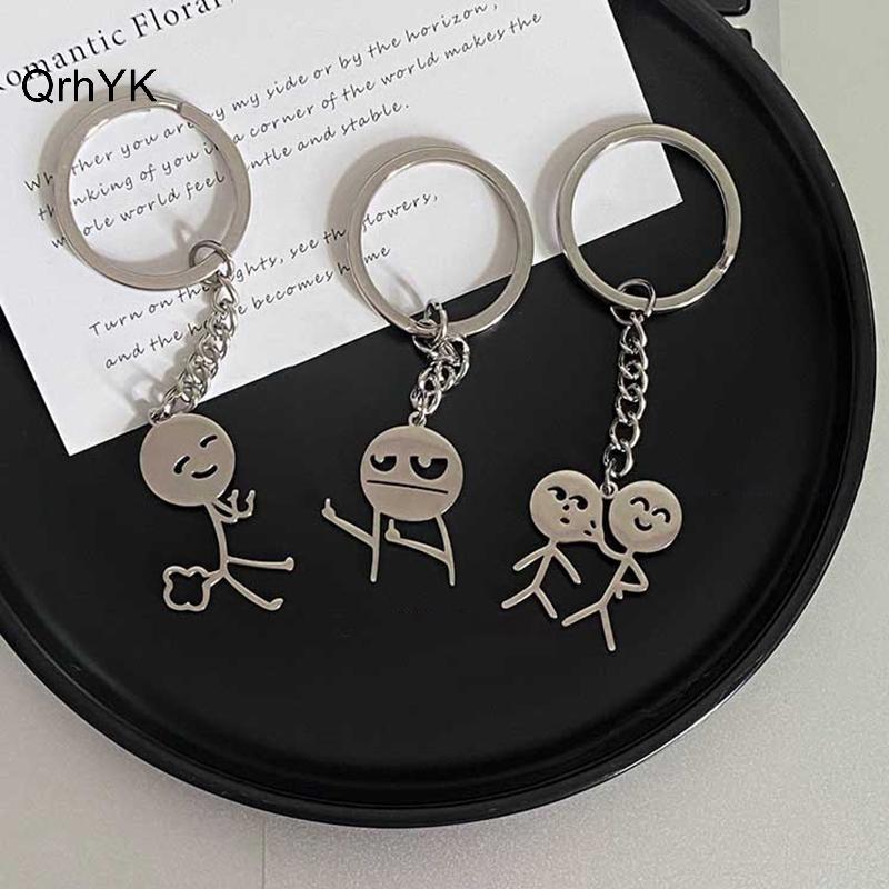 Thời Trang Nhà Máy Vui Nhộn Stiman Cặp Đôi Móc Khóa Ins Dễ Thương Cá Tính Ngộ nghĩnh Học Sinh Túi Mặt Dây Chuyền Bạn Gái Quà Tặng Sinh Nhật QrhYK