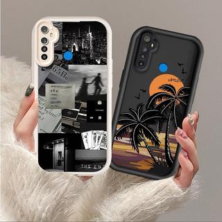 Vỏ Cho Realme 5 5i 5S 6i Hoạt Hình Silicon Mềm TPU Cây Dừa Thẩm Mỹ Mắt Thiên Thần Vỏ Điện Thoại Chống Sốc