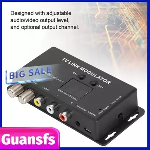 Guansfs Guansfs UHF Bộ Điều Chế TV LINK Đa Năng Composite A/V Sang RF Dỗ Agile Micro Nhỏ Gọn Bộ Chuyển Đổi IR Extender Hỗ Trợ PAL