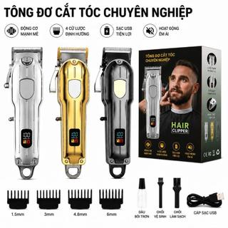 COD Tông Đơ Cắt Tóc Kim Loại Cao Cấp, Máy Cắt Tóc Sạc Pin Mạnh Cho Salon Gia Đình