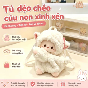 Túi đeo chéo nữ, ba lô hình cừu nhồi bông dễ thương, phù hợp cho học sinh và các bạn gái, một món quà thích hợp