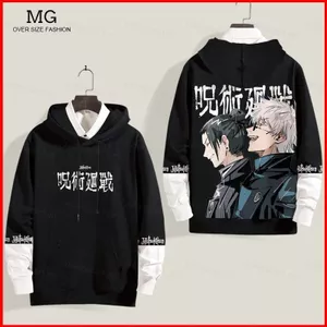 YB1 Jujutsu Kaisen Anime Áo Dài Tay Unisex 3D Cosplay Top Geto Suguru 3D Áo Chui Đầu Thời Trang Oversize