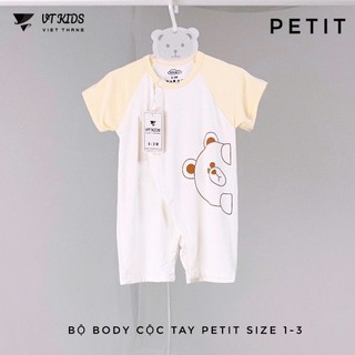 Bộ Body  Cộc Tay PETIT Size 1-3 cho bé sơ sinh với thiết kế đáng yêu phù hợp cho trẻ VT KIDS