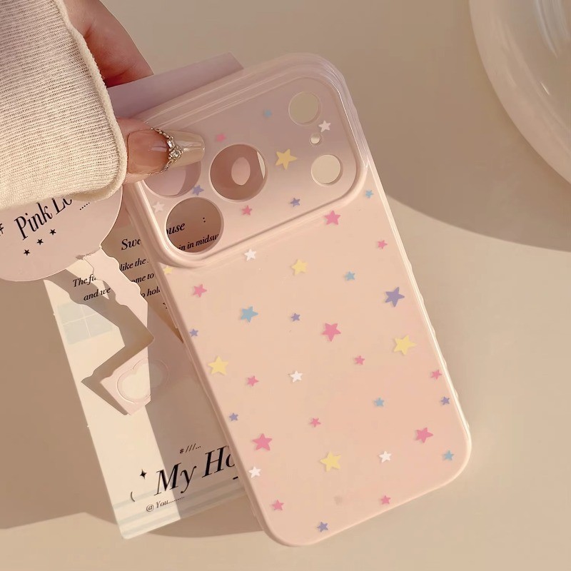 Ốp Điện Thoại Thiết Kế Đầy Sao Khóa Màu Cho Iphone 17 Pro Max Mềm TPU Cho iPhone 16 Plus 15 Pro 14 13 12 11 Ốp Lưng