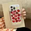 Đầy dâu tây Đối với trường hợp iPhone 14Pro Da đơn giản và tươi mới