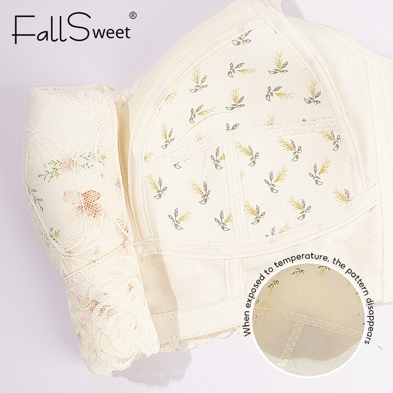 FallSweet Plus áo lót ren nữ full cup không dây mỏng, gợi cảm và chống chảy xệ