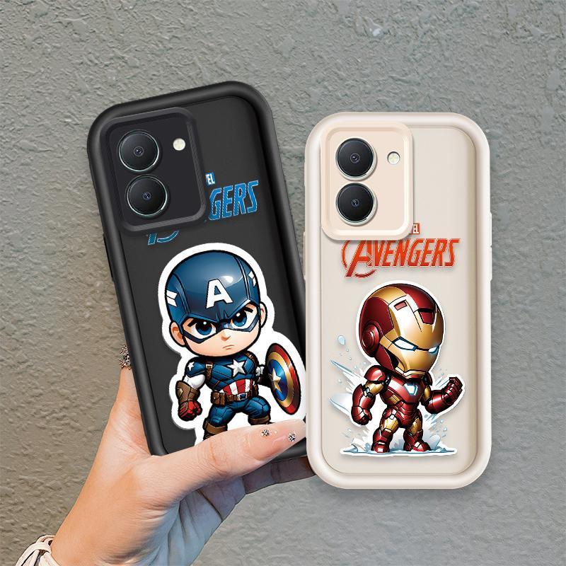 Áp dụng cho VIVO Y03 Y03T Y18 Y18S 4G Y28S Vỏ điện thoại mềm bằng silicon hoạt hình TPU Captain America Iron Man Angel Angel Eye Ốp lưng chống sốc