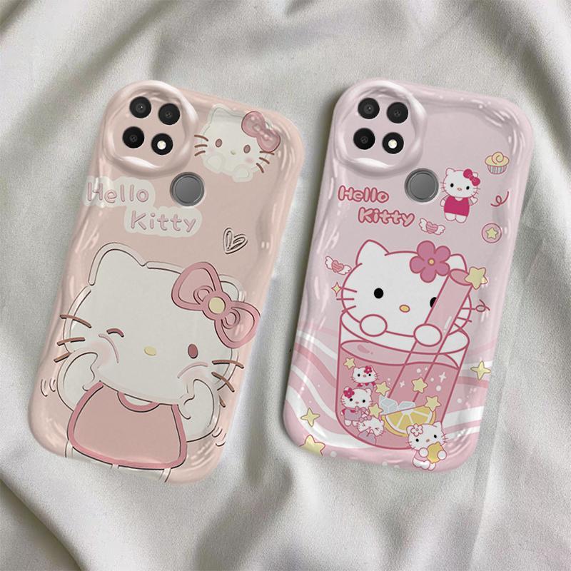 Ốp Lưng Cho OPPO A15 A15S Phim Hoạt Hình Kem Cặp Đôi Mèo Mềm TPU 3D Sóng Silicon Vỏ Điện Thoại