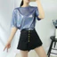 Áo thun PYCOU, Áo nữ sáng bóng mùa hè, Áo thun ngắn tay thẩm mỹ thời trang sáng bóng