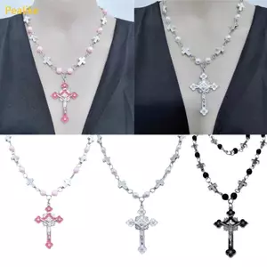 Mặt dây chuyền ngọc trai hạt xương đòn phong cách hiphop, phù hợp làm trang sức lễ rửa tội