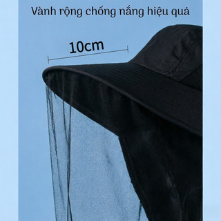 【COD】Mũ chống muỗi ngoài trời màu đen chống nước, 360 độ bảo vệ toàn diện, thích hợp cho khu vực nhiều muỗi và côn trùng
