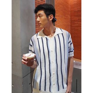 Dịch Chuangzhe Áo Thun Polo Dệt Kim Sọc Phong Cách Đường Phố Cổ Điển Cho Nam Và Nữ