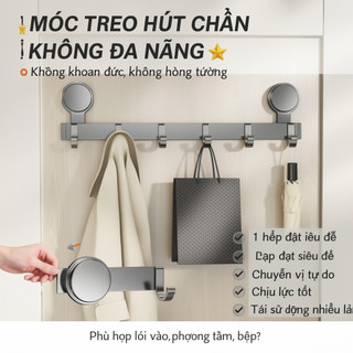 Chân Không Hút Móc Giá Thép Không Gỉ Nhiều Móc Không Khoan Có Thể Tái Sử Dụng Hạng Nặng Phòng Tắm Nhà Bếp