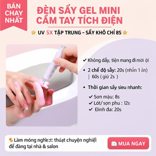 Đèn móng tay cầm tay Mini UV LED Gel Máy sấy có thể sạc lại Nhanh Cure Salon Dụng cụ làm móng tay tại nhà