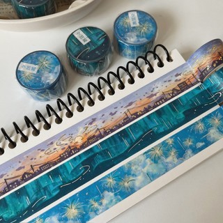 Washi tape BGM Sky Vol.2 in nhũ foil stamping