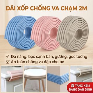 Bảo vệ cạnh xốp an toàn cho bé 2M Chống va chạm NBR Đệm dải tường Bàn gương bảo vệ góc