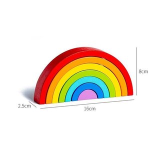 Khối xây dựng bằng gỗ cầu vồng Montessori STEM Phân loại màu sắc Đồ chơi động cơ mịn Mầm non Trẻ em