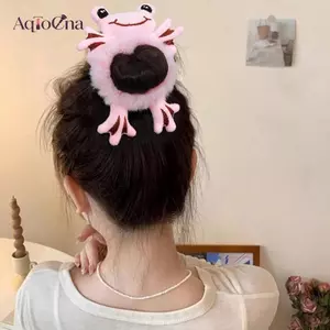 AqToCna Phụ Kiện Tóc Thời Trang Ngọt Ngào Dễ Thương Tóc Scrunchie Hoạt Hình Ếch Mèo Thỏ Tai Sang Trọng Co Giãn Tóc Bé Gái Đuôi Ngựa Dây Buộc Tóc AqToCna