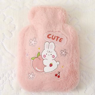 Bình Nước Nóng Lông Thỏ Bao Nhiệt Gói Kinh Nguyệt Giảm Đau Hoạt Hình Dễ Thương 500Ml 750Ml