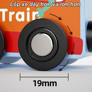 Đồ chơi đếm số xe lửa từ tính bằng gỗ Montessori Giáo dục trẻ mới biết đi Xếp hình bảng chữ cái