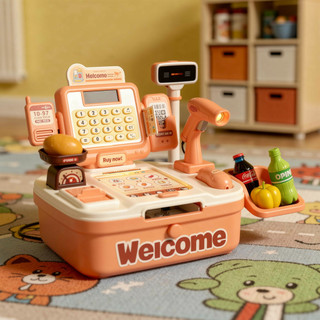 Đồ chơi máy tính tiền cho trẻ em 46 chiếc Giả vờ siêu thị Playset ABS Bộ đồ chơi nhập vai giáo dục