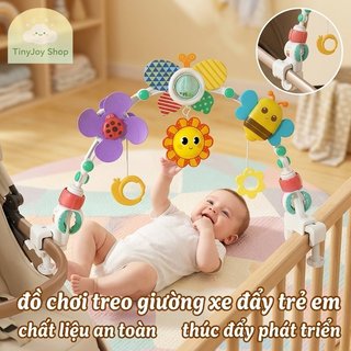 Bé Treo Đồ Chơi Xe Đẩy Cũi Ghế Ô Tô Chuông ABS PP TPE Đồ Chơi Phát Triển Cảm Giác 0 Tháng