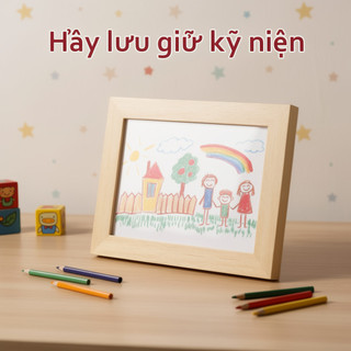 Khung lưu trữ nghệ thuật trẻ em Hộp trưng bày bằng gỗ Giá treo tường từ tính Bộ sắp xếp bộ nhớ Vẽ Keeper