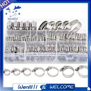 Bộ kẹp ống 60 mảnh, Kẹp ống 8-38 mm được làm bằng thép không gỉ 201, Kẹp ống 7 kích cỡ, Dây buộc ống, cho ống