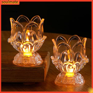 Linh hồn| Đèn nến không dây Đèn nến chạy bằng pin Đèn nến trong suốt Lotus LED Flameless, Nến mô phỏng điện cho gia đình, phòng ngủ, đám cưới, kỷ niệm, Giáng sinh P