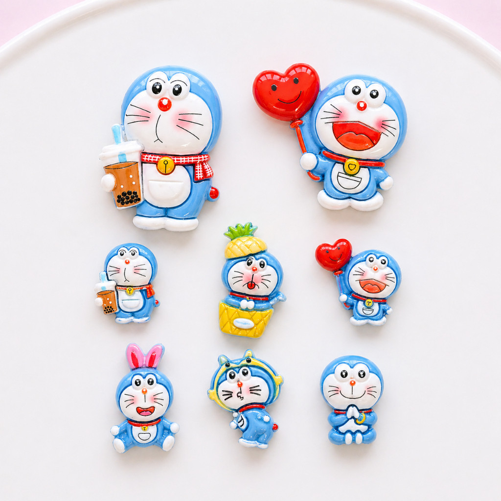 Set Charm Doraemon Full Collection – Trà Sữa, Love, Costume & Home Cute Resin Cao Cấp Gắn Dép Crocs Decor 2026