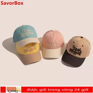 Mũ bóng chày trẻ em SAVORBOX, Mũ che nắng màu tương phản thêu, Mũ lưỡi vịt thời trang cho bé trai bé gái 2-7 tuổi