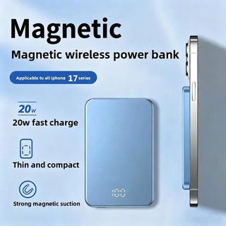 [JLK] Sạc dự phòng siêu mỏng 5000mAh Màn hình LED sạc nhanh không dây từ tính Pin di động cho iPhone Samsung Phone Airpods