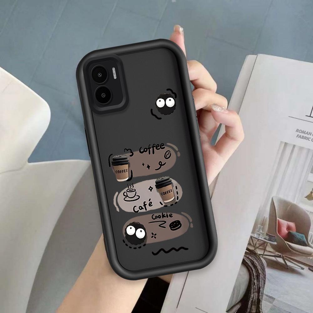 Vỏ Cho Redmi A1 A2 Phim Hoạt Hình Silicon Mềm Mại Đáng Yêu Vỏ Điện Thoại TPU Đen Bóng Than Thiên Thần Mắt Chống Sốc Mặt Sau
