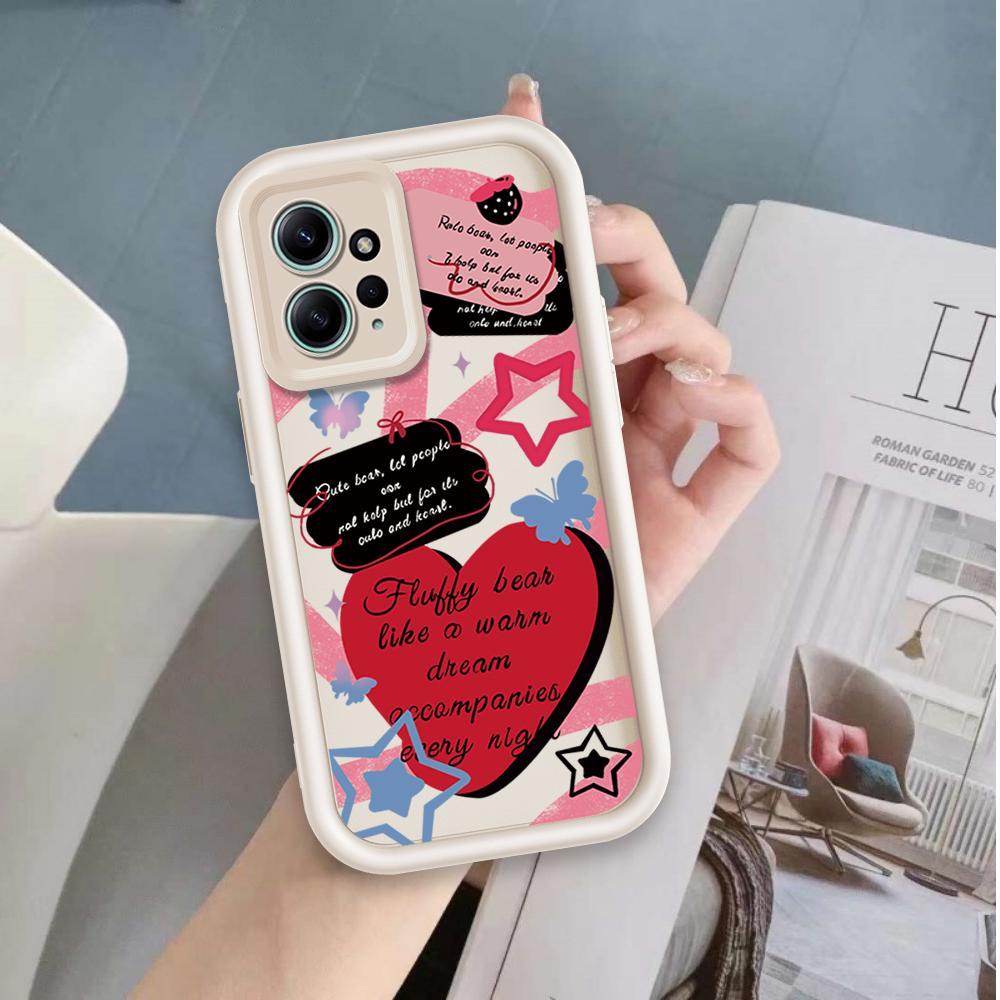 Ốp Lưng Cho Redmi Note 12 4G Hoạt Hình Silicon Cầm Tay Mềm Vỏ Điện Thoại TPU Tình Yêu Xu Hướng Giày Thiên Thần Mắt Chống Sốc Ốp Lưng