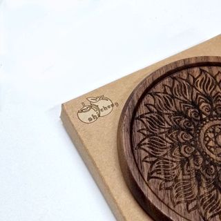 Gỗ Chắc Chắn Bắc Mỹ Đen Quả óc chó Cà Phê Coaster Cốc Gỗ Cách Nhiệt Miếng Lót Chống bỏng Bàn Ăn Gốm Gỗ