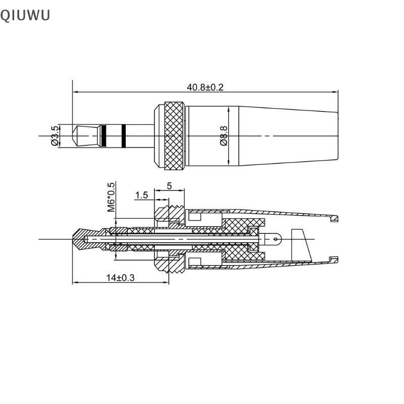 QIUWU Bộ phận thay thế dây cắm âm thanh 3,5 mm đa năng M6 cho UWP-D21 UWP-D22 Qui cài đặt để truyền âm thanh.