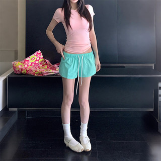 VM-Quần Short Gió Cạp Trễ Fom Trơn Basic Dễ Phối Đồ Mặc Đi Chơi, Chơi Thể Thao Thoải Mái Có Túi Và Dây Rút