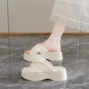 Điểm Khởi Đầu Giày Nữ Đế Dày Flip-Flops Mùa Hè Bên Ngoài Đeo Chéo Cát