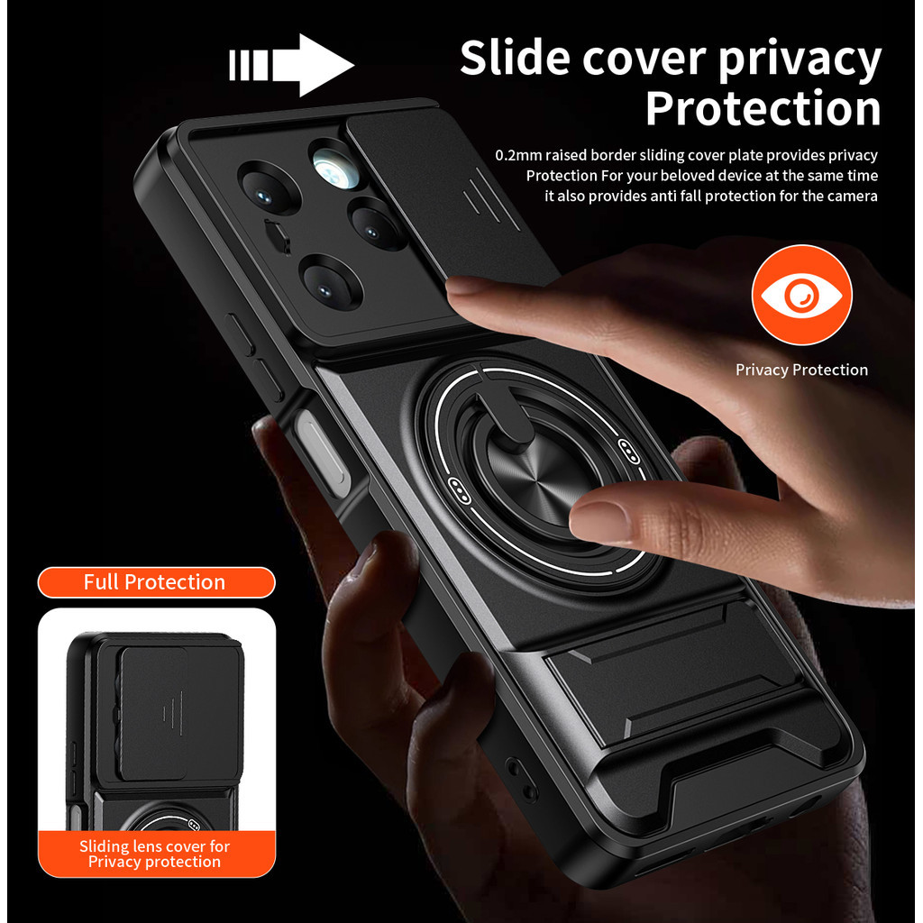 Ốp Điện Thoại Đa Năng Sang Trọng Thích Hợp Cho Infinix Hot 40 Pro 4G 50 60 70 Dây 360°Giá đỡ vòng có vỏ máy ảnh Vỏ bảo vệ toàn diện chống sốc