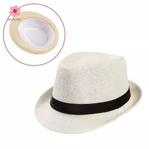 MJnmc Unisex Mũ Nam Nữ Fedora Trilby Rộng Vành Rơm Mũ Đi Biển Mặt Trời Quý Ông Adlut Mới