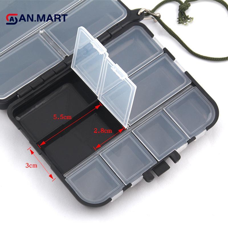 AN.MART Hộp mini bảo quản đồ câu: mồi, lưỡi, muỗng, phụ kiện