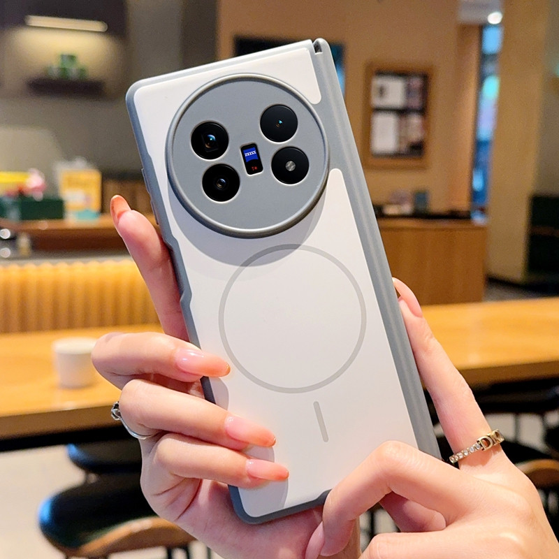 Mimi Tích Hợp Vòng Từ Tính Cứng Ốp Lưng Điện Thoại Vivo X Fold3 Pro X Fold5 Chống Vân Tay Matte PC Da Cảm Giác Bảo Vệ