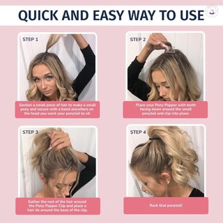 Kẹp Tóc Mini Pony Popper Cho Nữ Tóc Dày Giữ Mạnh Nhựa
