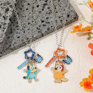 Phim hoạt hình sáng tạo Hoạt hình Brui Series Vòng cổ hợp kim Trang sức kim loại dễ thương