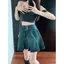 Váy Denim cổ điển phong cách Hot Girl kiểu Mỹ cạp cao xếp ly Phiên bản chữ A thon gọn hơn che chân váy ngắn chống chói dành cho nữ