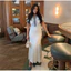Thanh Lịch Tương Phản Nữ Đan Đầm Maxi Sang Trọng Cổ Chữ O Tay Ngắn Nút Kim Loại Bodycon Đầm Công Sở Nữ Đi Lại Áo